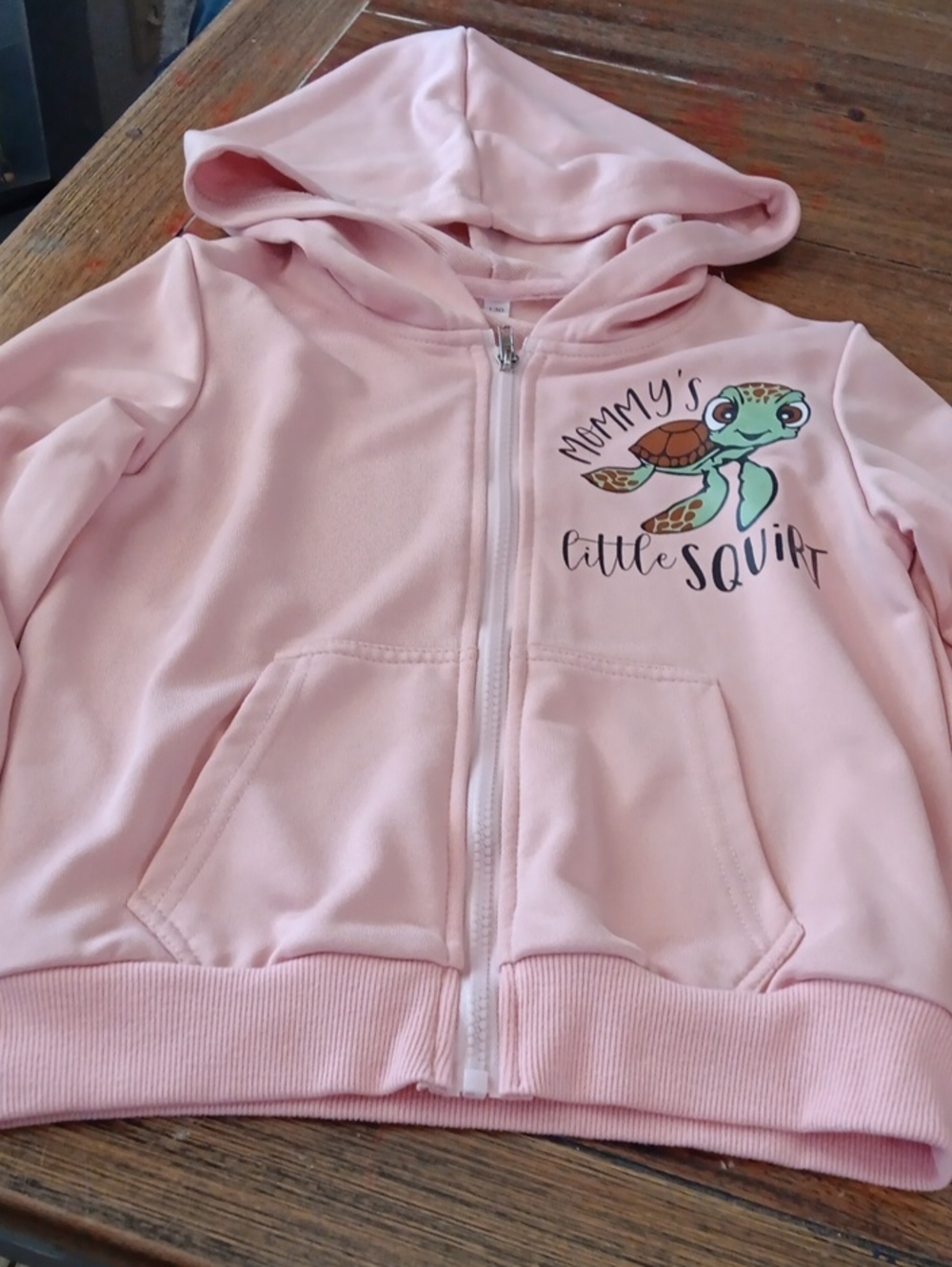 Pink Girls' Zip Hoodie - "Mommy's Little Squirt"